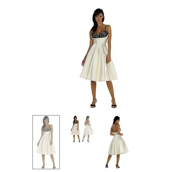 Dresses.com by Odette Christiane Happy Go Lovely Ivory Cocktail Dress Size 2 - Picture 1 of 10